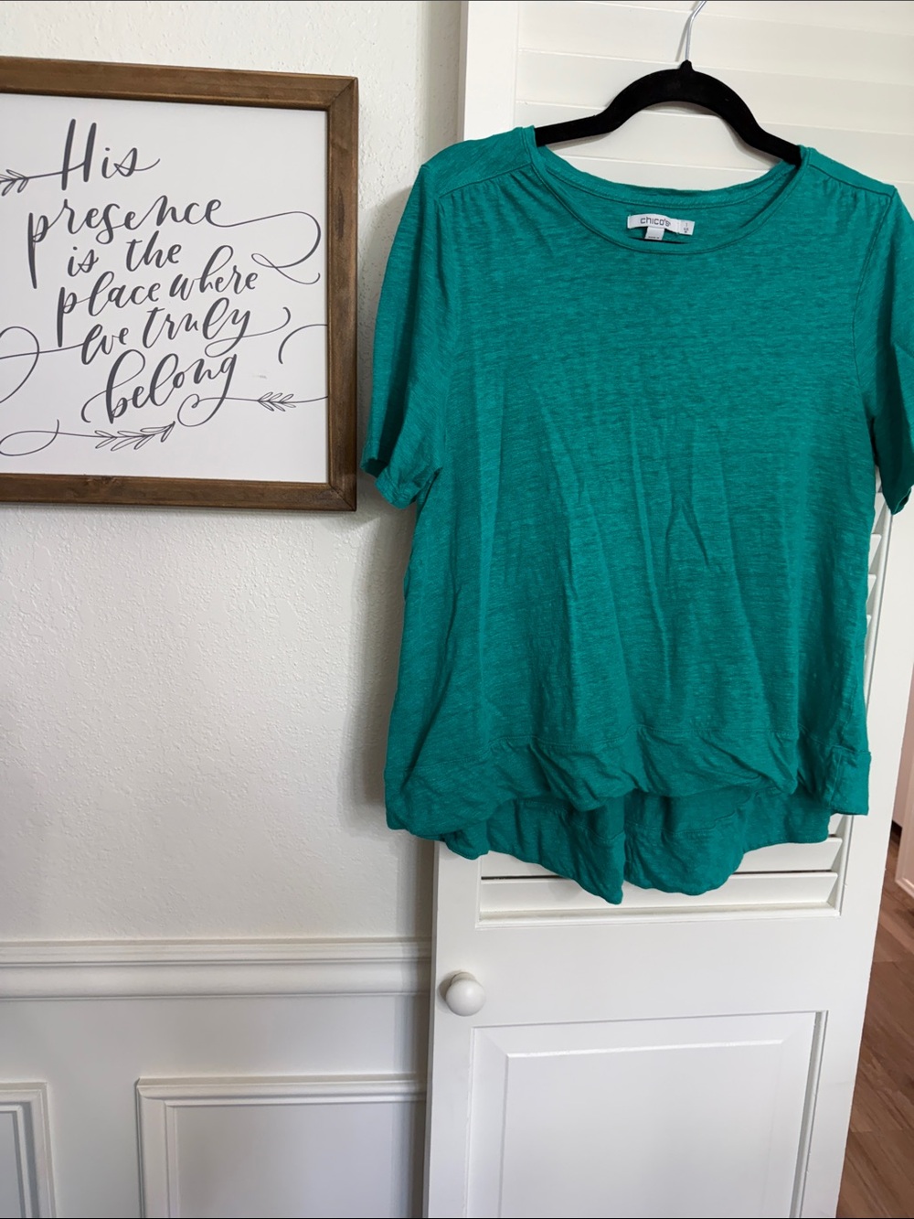 Chico's Teal Green Short Sleeve Round Neck Tee